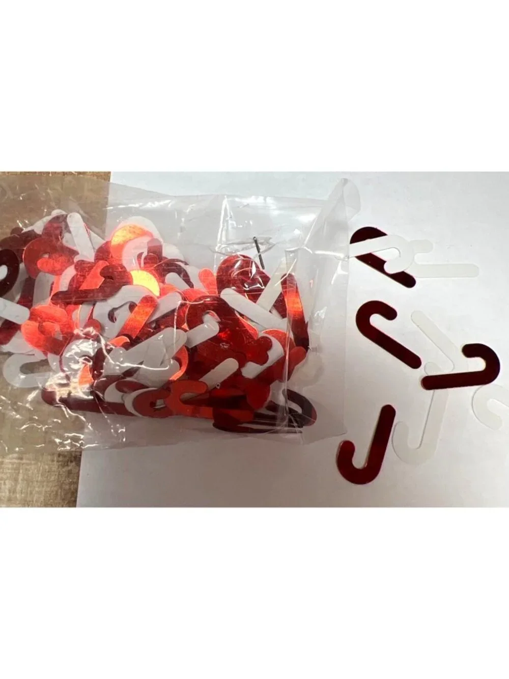 Table Scatter Christmas Confetti Mix Candy Canes & Ornaments Red & Metallic Colo